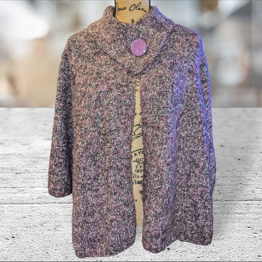 Tweeds purple wool blend cardigan/sweater/jacket size 2X